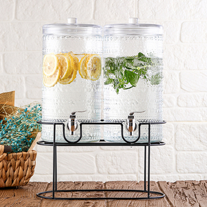 2025 Novo Design 3.8L Limpar Em Relevo Vidro Bebida <span class=keywords><strong>Dispenser</strong></span> Spigot Drink <span class=keywords><strong>Dispenser</strong></span> Tampa para Juice <span class=keywords><strong>Lemonade</strong></span> Party - Product Image 4
