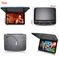 Moniteur de plafond de voiture Android 14 de 13,3 pouces de qualité supérieure, lecteur vidéo 4K, écran IPS, lecteur multimédia rabattable, prise en charge de l'entrée HDMI