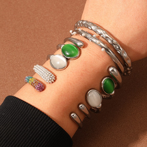 European Fashion 18k Gold Charm <strong>Bracelets</strong> Stainless Steel Roman Numeral <strong>Ring</strong> <strong>Bracelets</strong> - Product Image 2