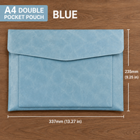 Sac à documents en cuir A4, double couche, grande capacité, organiseur de fichiers, housse de protection pour ordinateur portable et carnet