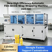 HWS-50C Scelleuse en L électrique entièrement automatique avec perforateur de film, moteur, pour emballage POF, haute vitesse, économe en énergie, pour film rétractable