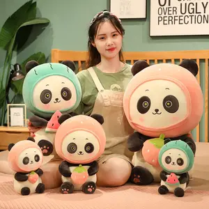 Esponjoso lindo zoológico Animal suave juguetes fruta sandía fresa peluche Panda juguetes para niños niñas