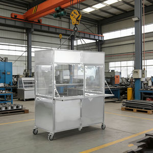 Chariot pliable en acier inoxydable à 4 roues pour la vente mobile de hot-dogs, glaces, café, bonbons et autres en-cas - Product Image 3