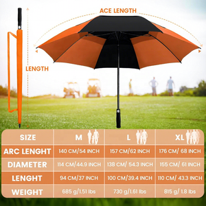 Parapluies de <span class=keywords><strong>golf</strong></span> personnalisés pour femmes et hommes, coupe-vent, imperméables, ouverture automatique, poignée en EVA, double <span class=keywords><strong>parapluie</strong></span> ventilé, avec impression de logo - Product Image 2