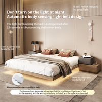 Cama tatami minimalista japonesa de estilo INS, cama baja suspendida, cama suspendida en el suelo