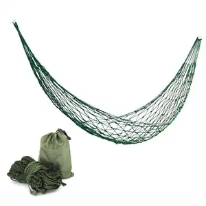 Verstellbare Hängematte Survival Mesh Net Rope Nylon Hängematten mit Riemen im Freien