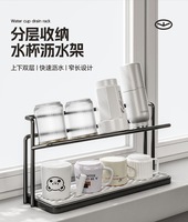Multi-laagse dubbele laag carbon stalen keuken- en woonkamer aanrechtblad bekerhouder afdruipbak thermoskan thee/koffie houder