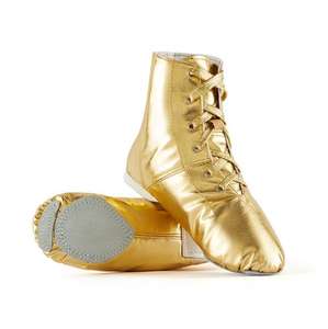 2025 nuove scarpe da <span class=keywords><strong>ballo</strong></span> Jazz in pelle sintetica per bambini adulti oro lucido per bambini di alta qualità - Product Image 2