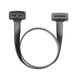 High Quality 60cm OBD2 Interface 16 pin Connector Male to Female Flat extension cable with More Durability