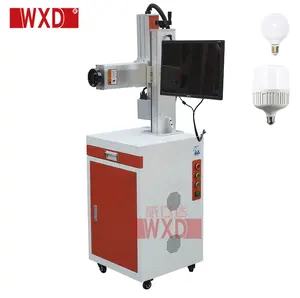 LED Bulb Automatically Rotary Marking 3W 5W UV Laser Plastic Logo Marking Printing Machine on Cylinder Qr Code Engraving