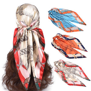 Bufanda cuadrada de satén personalizada para mujer, chal de 90cm, para vestido, otras bufandas, ropa judía - Product Image 1