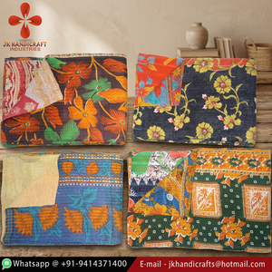 Vieux sari kantha indien fait à la main - Product Image 4