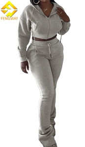 Biểu Tượng Tùy Chỉnh Phòng Chờ Thiết Lập Phụ Nữ Mùa Đông Phụ Nữ <span class=keywords><strong>Crop</strong></span> Dây Kéo Áo Đặt Dày Lông Cừu Xếp Chồng Lên Nhau Mồ Hôi Quần Hai Mảnh Tracksuit Thiết Lập - Product Image 5