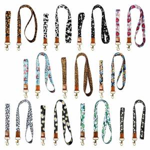 Cactus Peony Flower Floral <b>Polyester</b> Wrist Strap Thickened Leopard Print ID <b>Lanyard</b> Mobile Phone Rope - Product Image 2