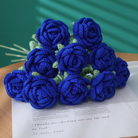 Nouveau Produit Idées Crochet Bouquet Saint Valentin 2025 Cadeaux En Peluche Jouet Décoration À La Main Tricoté Rose Crochet Bouquet De Fleurs