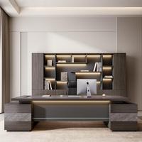 Bureau d'ordinateur moderne pour cadres, construction en mélamine bois, design modulaire, écologique, durable, mobilier de bureau commercial