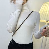Pull-over d'hiver en tricot Sweatshirt top Ladies Long Sleeve Tops Turtleneck Basic Jumpers Woman Clothes Sweaters