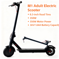 Trottinette électrique en alliage d'aluminium 350W, batterie au lithium sans balais, pliable, étanche, contrôle par application, autonomie 25-30 km, pour adulte