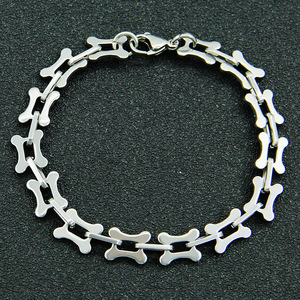 Pulsera de Cadena Geométrica de Diseño Simple y Popular, Pulseras de Acero de Titanio Plateadas para Hombre, Joyería Moderna - Product Image 1