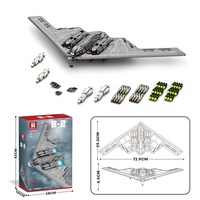 Nouveauté Reobrix 33038 équipement militaire série B2 avion de bombardement avec munitions bricolage jouet briques compatibles bloc de construction