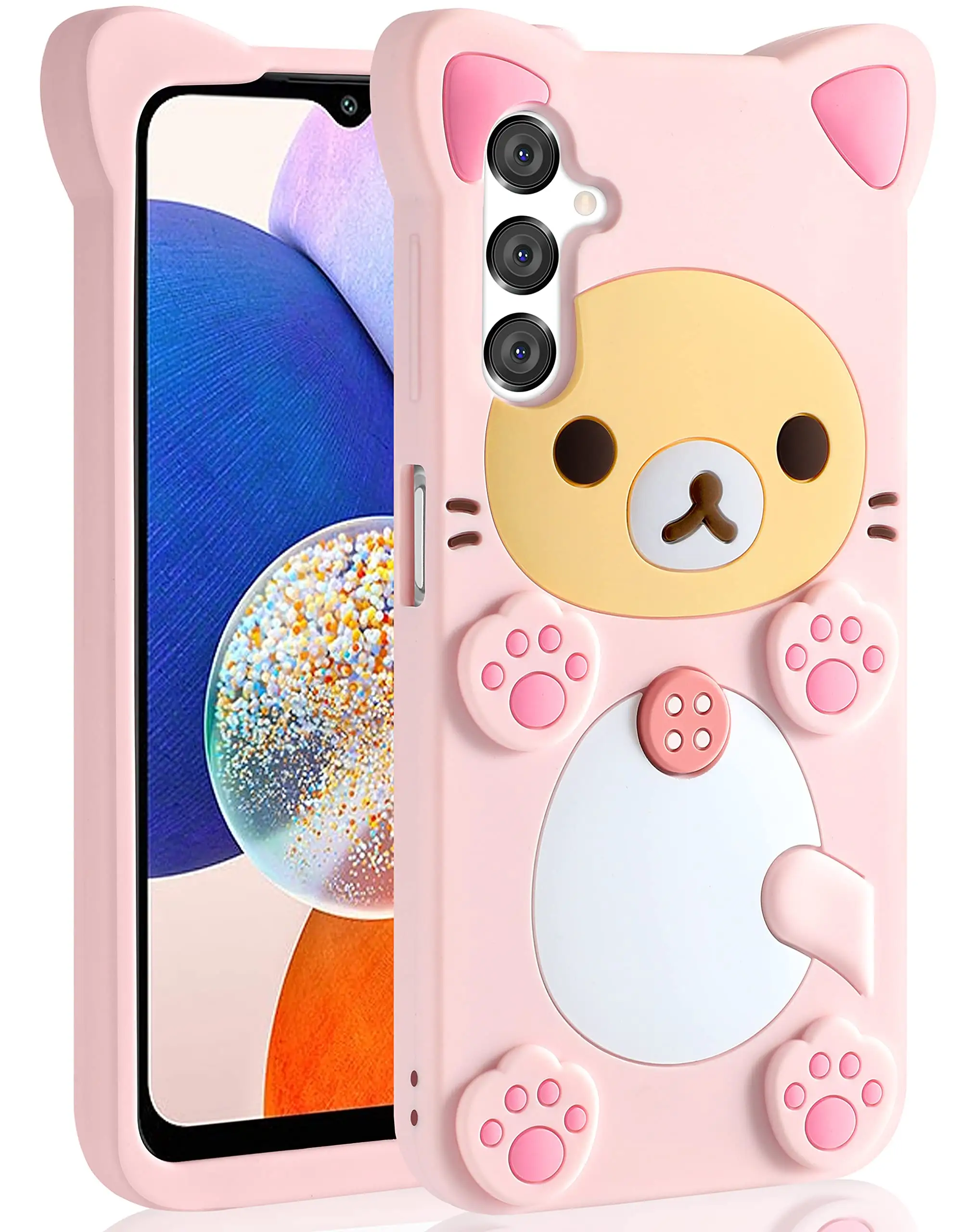 Fashion Cute Cartoon Bear Phone Case for Women Girls Kids Soft TPU Case for Samsung Galaxy S23