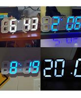 Horloge murale numérique LED 3D créative de grande taille, date, heure, Celsius, horloge de table lumineuse, horloge de bureau, réveil pour le salon