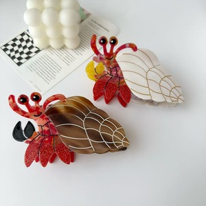 Nouvelle conception, <span class=keywords><strong>pince</strong></span> à <span class=keywords><strong>cheveux</strong></span> en acétate mignonne en forme de homard et de <span class=keywords><strong>crabe</strong></span>, <span class=keywords><strong>pince</strong></span> à <span class=keywords><strong>cheveux</strong></span> créative en forme de coquillage sur le thème de l'océan - Product Image 4