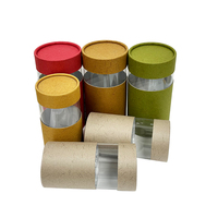 Emballage de boîte cylindrique en carton kraft écologique avec logo personnalisé pour le café, le thé, les boissons, 100% recyclable, recyclé