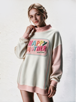 Nouvelle arrivée : Sweat-shirt pour femmes à col montant, longueur allongée, logo brodé personnalisé, sweat-shirt pour femmes
