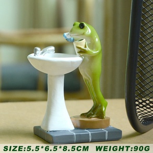 Z13345A Nhựa Thủ Công Mới Đánh Răng Ếch Tượng Nhỏ Để Trang Trí Nhà Cửa, Đồ Trang Trí Độc Đáo Để Bàn Làm Quà Tặng - Product Image 2