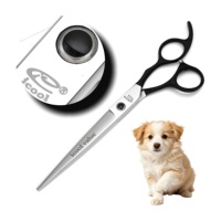 Tijeras Profesionales Personalizadas de 7.5 Pulgadas para Peluquería Canina, con Recubrimiento Negro, para Cortar el Pelo de Mascotas
