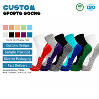 Chaussettes de course unisexe en coton épais respirant, mi-mollet, pour athlètes – Taille unique – Offre spéciale