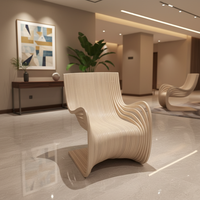 Chaise en bois paramétrique, mobilier au design paramétrique, chaise d'attente paramétrique CNC, mobilier paramétrique, mobilier paramétrique en bois