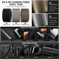 Ruban en fibre de carbone auto-adhésif brillant en rouleau pour voiture, autocollant 3D en fibre de carbone et décoration DIY