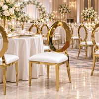 Chaise de banquet électroplaquée avec dossier ajouré et structure métallique pour mariages, événements, hôtels, salles de banquet et fêtes