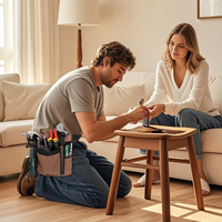 Ceinture porte-outils à 5 poches en tissu Oxford, sacoche utilitaire réglable pour hommes, accessoires de réparation et de construction DIY