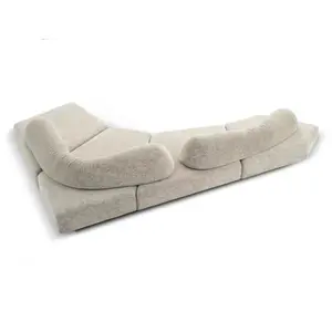 自由组合模块化织物组合l形沙发套装，带大靠枕
