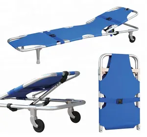 Hastane katlanır hasta transfer yatağı alaşımlı katlanabilir sedye ambulans sedye alüminyum