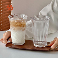 Grand Gobelet en Verre Moderne Grande Capacité pour Americano Glacé, Latte, Jus de Fruits, Cocktails – Idéal pour la Maison, le Café, le Restaurant – Vente en Gros