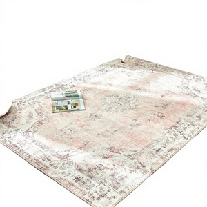 Hot Sale <strong>PANDA</strong> FCW 100 Vintage Faux Wool Low Pile Light-Pink Indoor Floral Printed Boho <strong>Rug</strong> 5x7 Machine Made Non-Slip Washable - Product Image 4