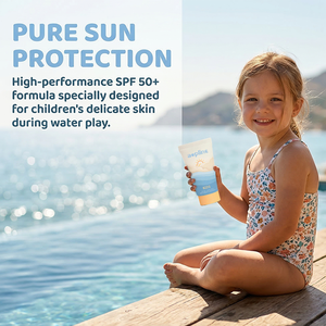 Protector Solar Orgánico para Niños OEM 50+ PA+++ Resistente al Agua 150ml Loción de Amplio Espectro UVA/UVB Protección Vegana Segura para Arrecifes Suave y Nutritiva - Product Image 6