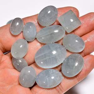 พลอยพลอยอะความารีนทรงหลวมคละขนาด - Product Image 6