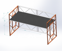 Structure de scène DJ portable en alliage d'aluminium à assemblage rapide pour événements et concerts, avec treillis pliable en contreplaqué, présentoirs carrés et triangulaires, et palettes en verre, certifiée TUV