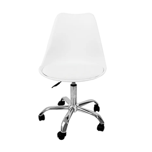 <span class=keywords><strong>Silla</strong></span> de oficina con ruedas de <span class=keywords><strong>tulip</strong></span>án giratoria de plástico blanco de altura ajustable moderna popular al por mayor - Product Image 2