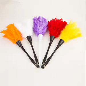1PC Turkey Feather Duster Colorful Anti-static Plastic Handle - View #4