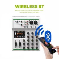 Console de mixage audio professionnelle 4 canaux T05 avec Bluetooth et alimentation fantôme 48V