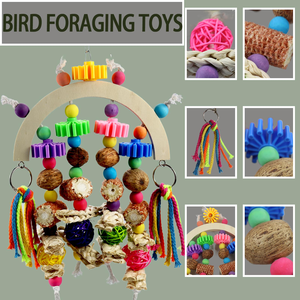 Jouets à mâcher pour oiseaux en bois naturel, extra grands, multicolores, blocs en bois naturel pour perroquets, jouets à déchirer pour oiseaux - Product Image 2
