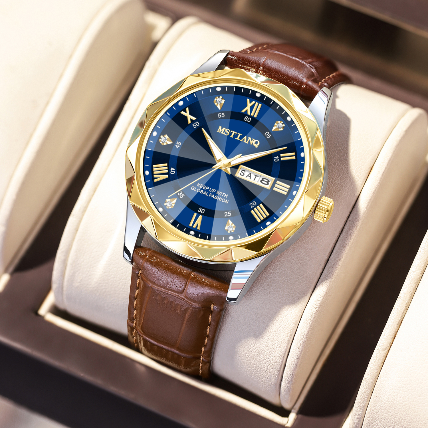 Coffee Belt Gold Blue