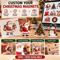 Aimants de Noël en acrylique en gros, autocollants de réfrigérateur personnalisés avec logo pour les fêtes, ornements pour souvenirs et cadeaux, pour distributeurs