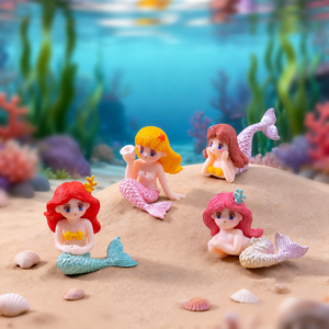 Figurines de sirène personnalisées en résine, décorations de dessins animés, peintes à la main, imperméables, ornements pour la maison, poissons d'aquarium pour la décoration et l'artisanat - Product Image 3